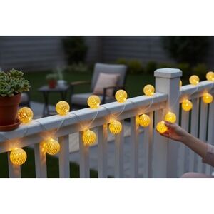 IQ Accessories String Lights Home Decor 72in Yellow Brand New Orb Filigree LED